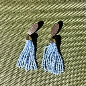 Kendra Scott Hammered Silver and Ice Blue Earrings